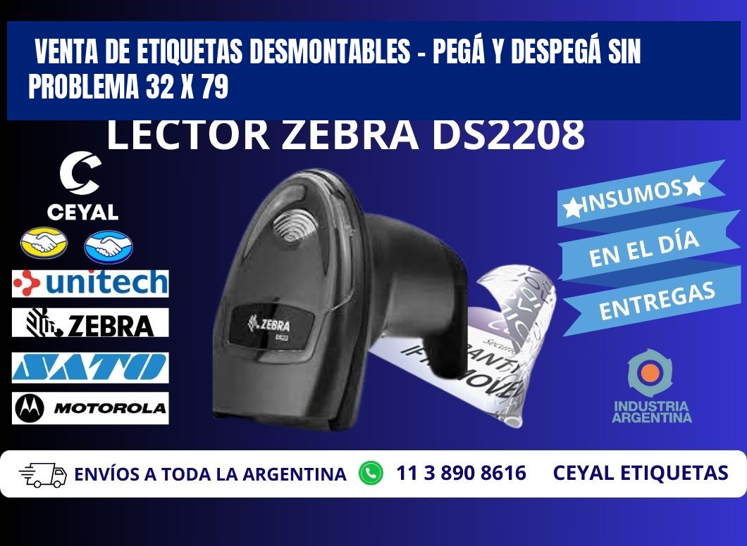 VENTA DE ETIQUETAS DESMONTABLES – PEGÁ Y DESPEGÁ SIN PROBLEMA 32 x 79