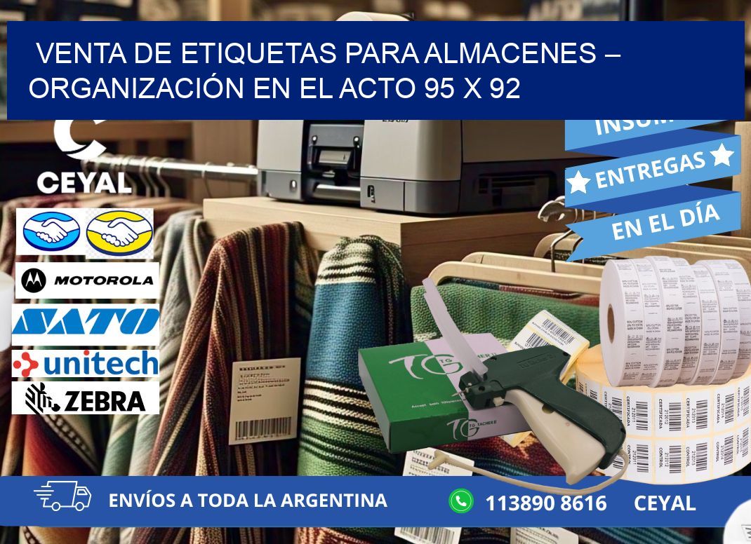 VENTA DE ETIQUETAS PARA ALMACENES – ORGANIZACIÓN EN EL ACTO 95 x 92