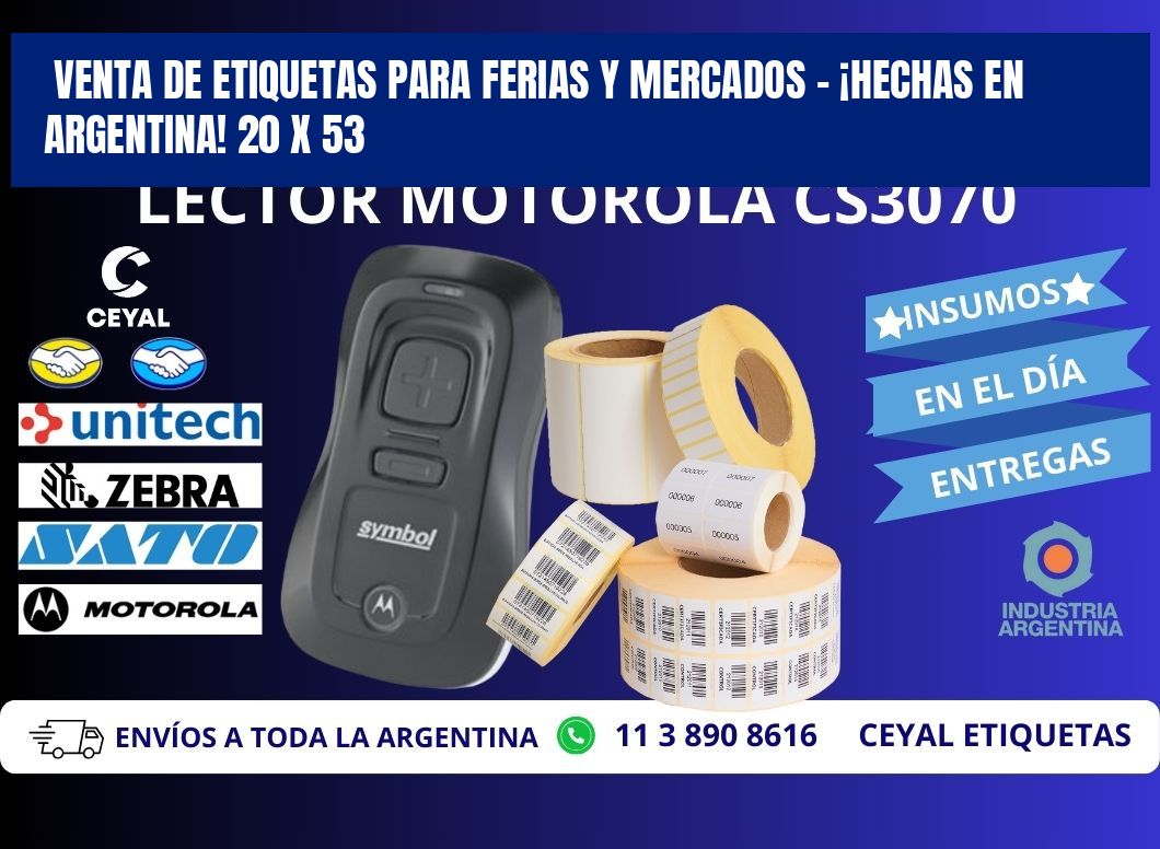 VENTA DE ETIQUETAS PARA FERIAS Y MERCADOS – ¡HECHAS EN ARGENTINA! 20 x 53