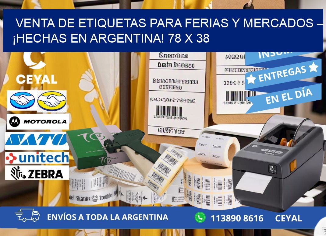 VENTA DE ETIQUETAS PARA FERIAS Y MERCADOS – ¡HECHAS EN ARGENTINA! 78 x 38