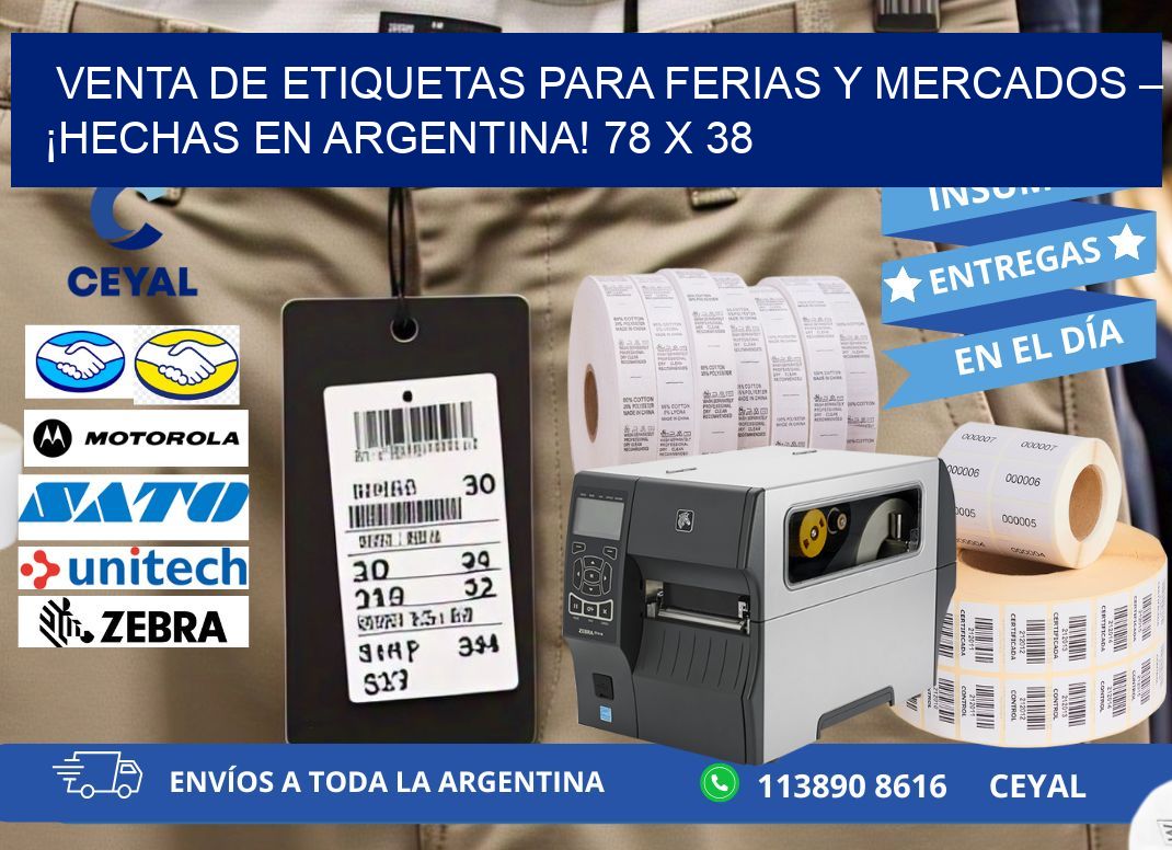 VENTA DE ETIQUETAS PARA FERIAS Y MERCADOS – ¡HECHAS EN ARGENTINA! 78 x 38