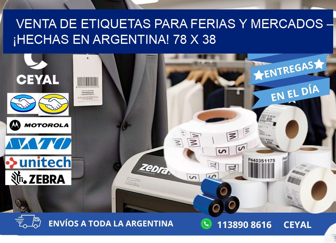 VENTA DE ETIQUETAS PARA FERIAS Y MERCADOS – ¡HECHAS EN ARGENTINA! 78 x 38