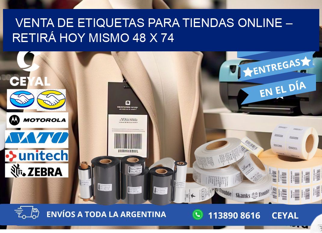 VENTA DE ETIQUETAS PARA TIENDAS ONLINE – RETIRÁ HOY MISMO 48 x 74