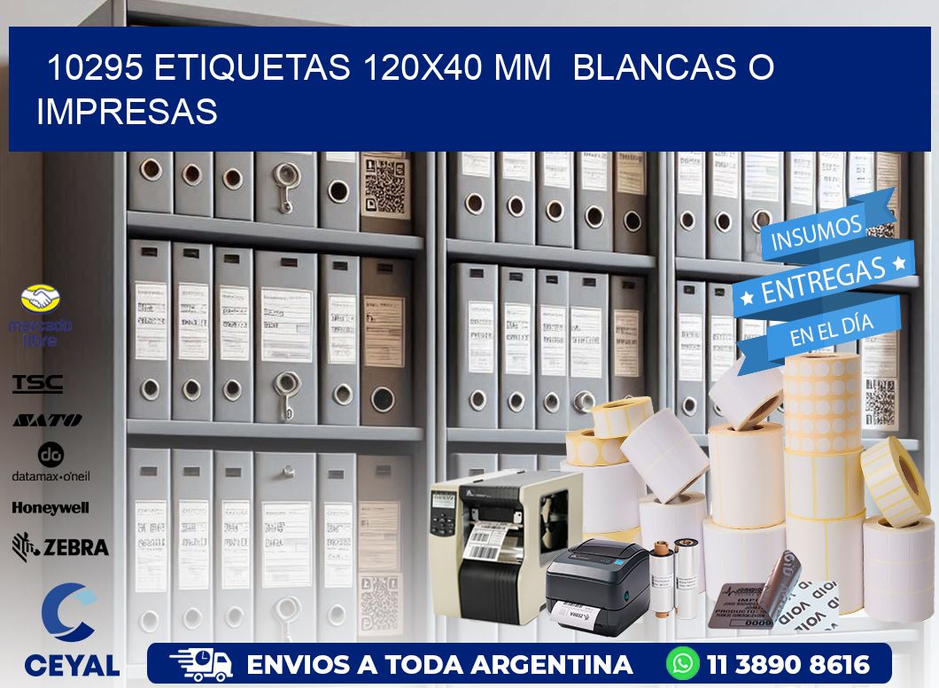 10295 ETIQUETAS 120x40 mm  BLANCAS O IMPRESAS