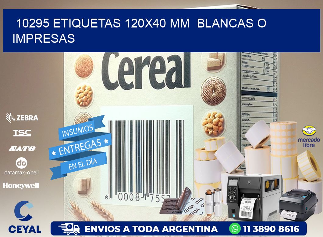 10295 ETIQUETAS 120x40 mm  BLANCAS O IMPRESAS