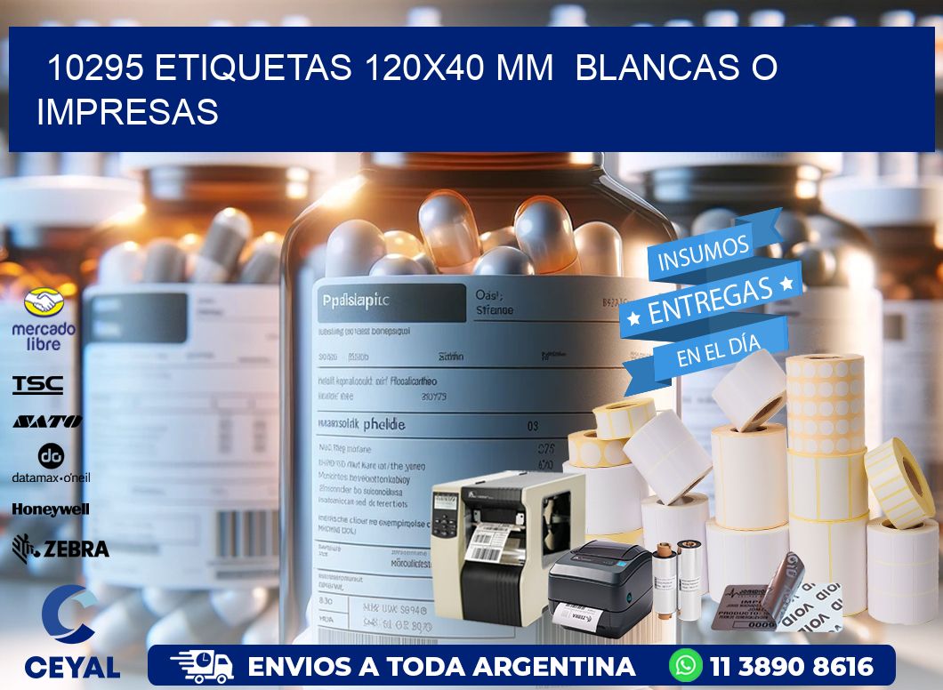 10295 ETIQUETAS 120×40 mm  BLANCAS O IMPRESAS