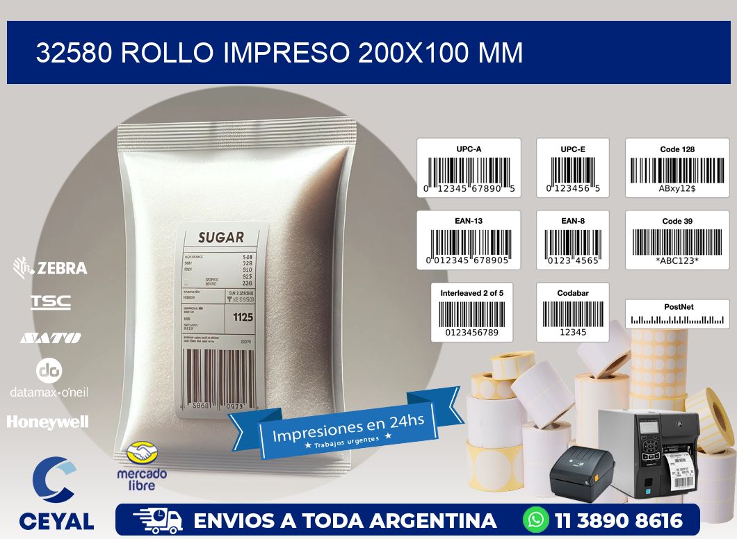 32580 ROLLO IMPRESO 200x100 mm