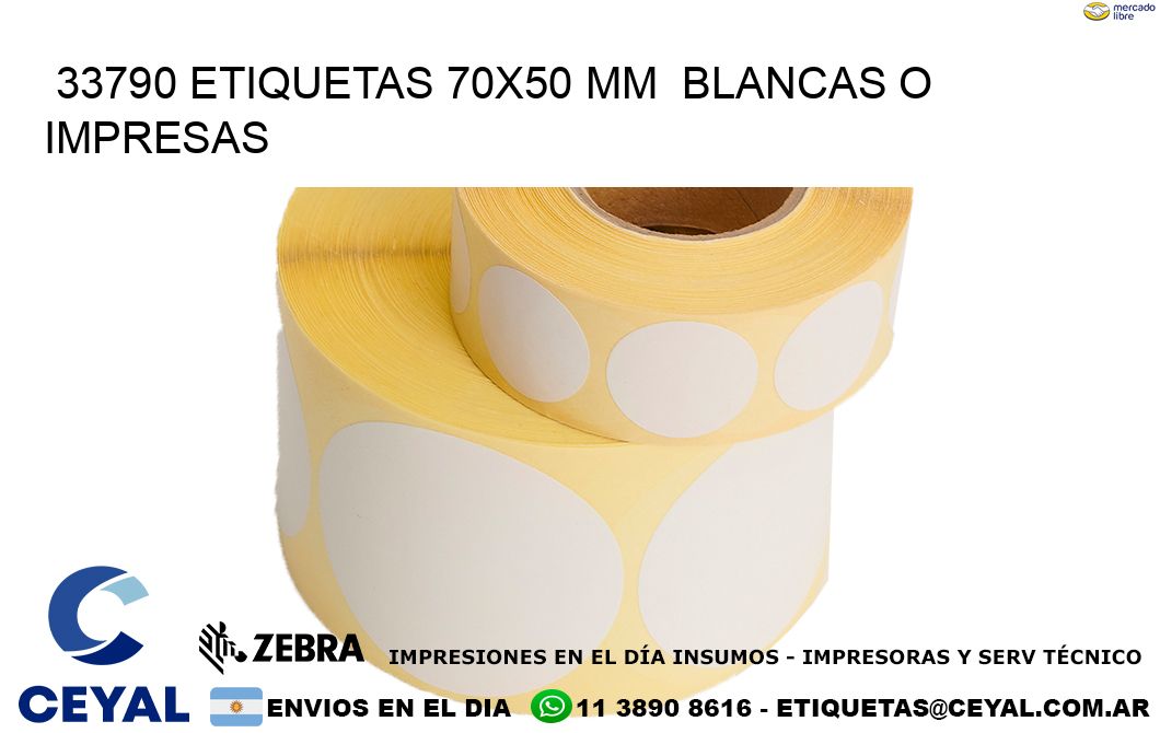33790 ETIQUETAS 70x50 mm  BLANCAS O IMPRESAS