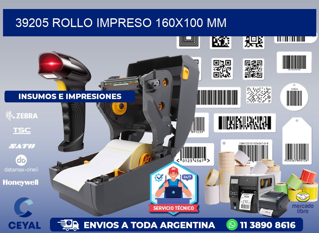 39205 ROLLO IMPRESO 160x100 mm
