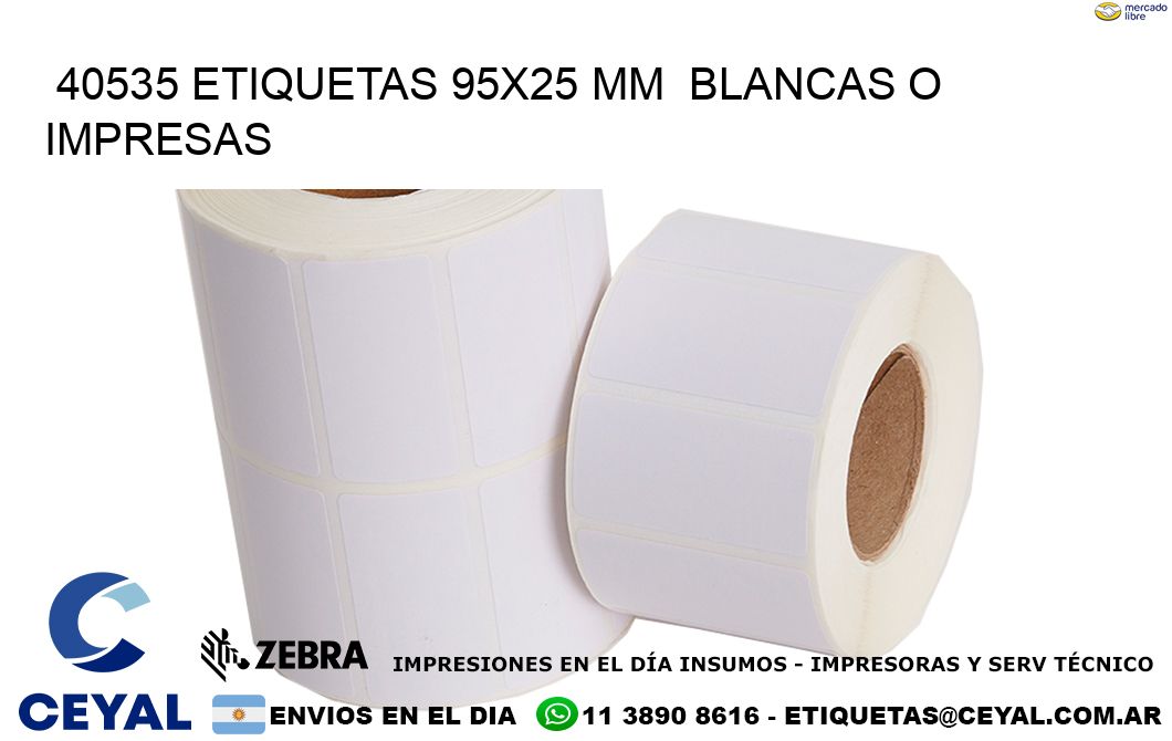 40535 ETIQUETAS 95x25 mm  BLANCAS O IMPRESAS