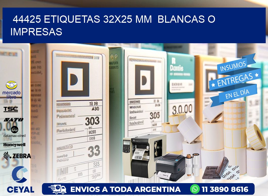 44425 ETIQUETAS 32×25 mm  BLANCAS O IMPRESAS