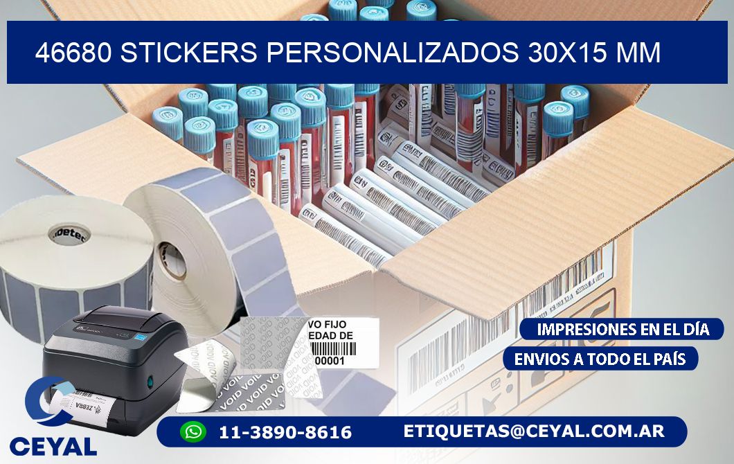 46680 STICKERS PERSONALIZADOS 30x15 mm
