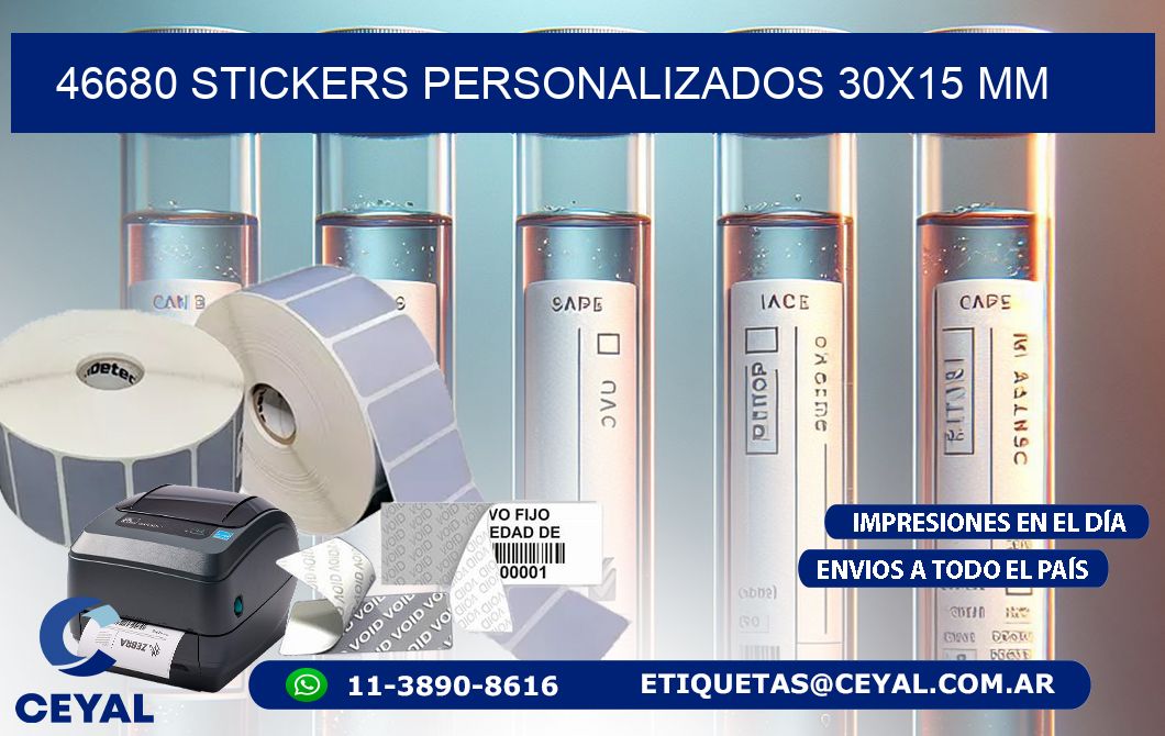 46680 STICKERS PERSONALIZADOS 30x15 mm