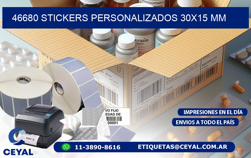 46680 STICKERS PERSONALIZADOS 30x15 mm