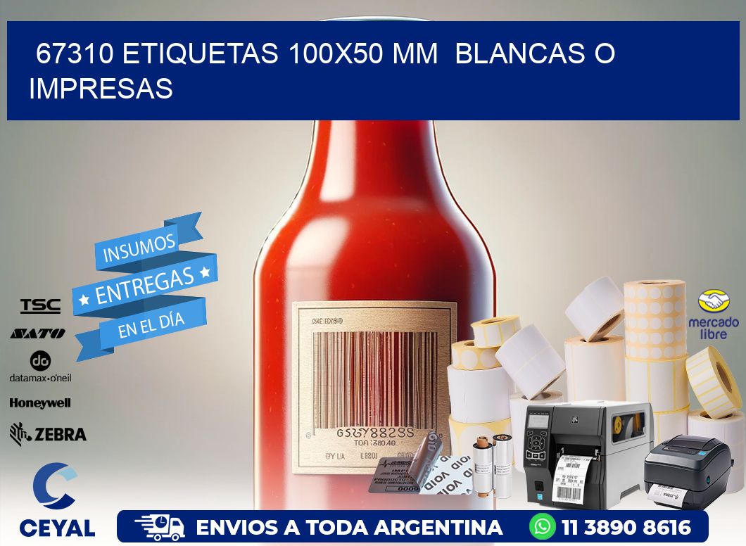 67310 ETIQUETAS 100x50 mm  BLANCAS O IMPRESAS