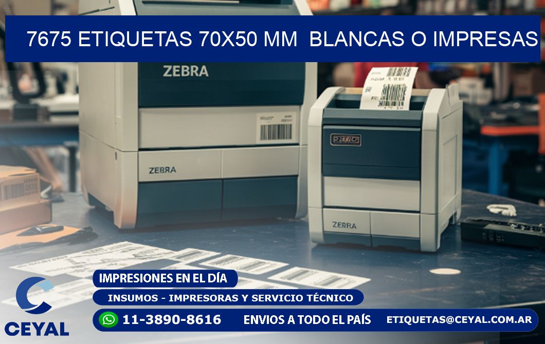 7675 ETIQUETAS 70x50 mm  BLANCAS O IMPRESAS