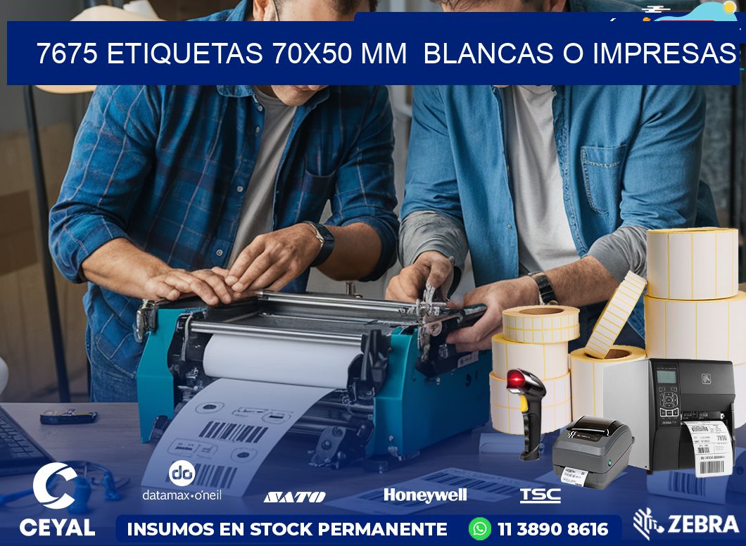 7675 ETIQUETAS 70×50 mm  BLANCAS O IMPRESAS