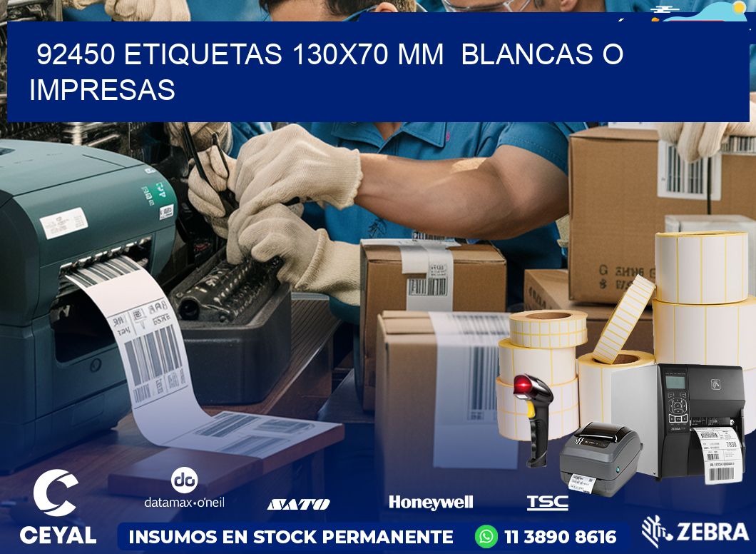 92450 ETIQUETAS 130×70 mm  BLANCAS O IMPRESAS