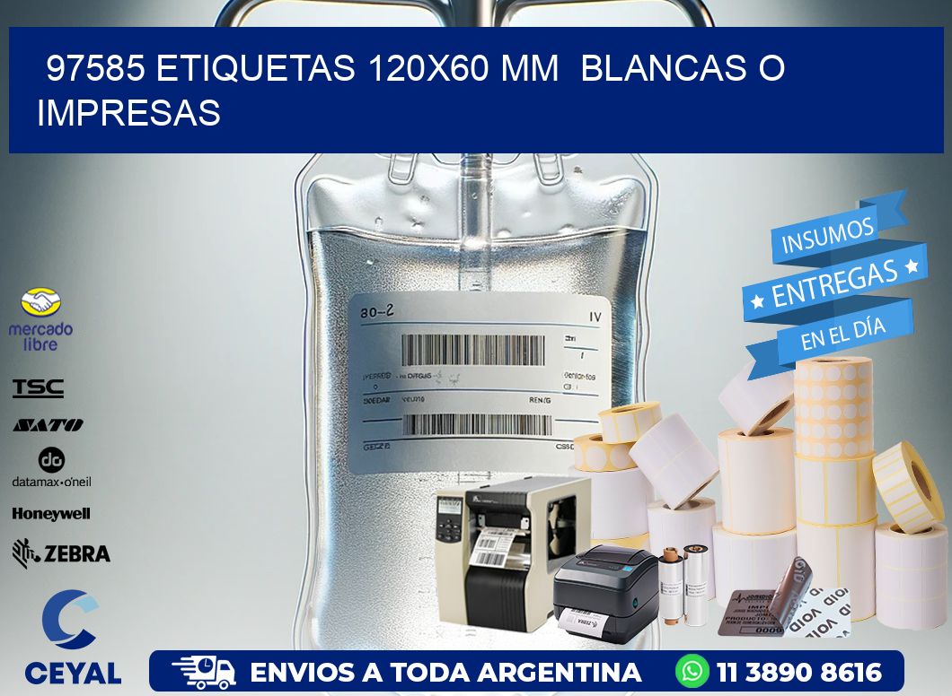 97585 ETIQUETAS 120×60 mm  BLANCAS O IMPRESAS