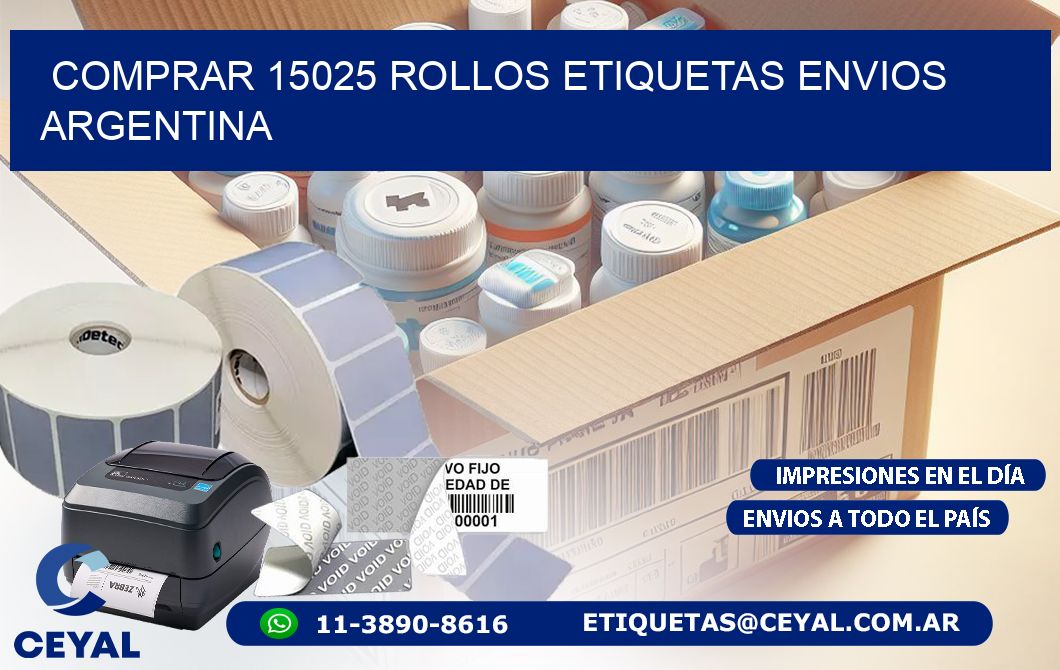 COMPRAR 15025 ROLLOS ETIQUETAS ENVIOS ARGENTINA