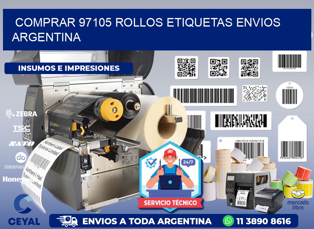 COMPRAR 97105 ROLLOS ETIQUETAS ENVIOS ARGENTINA