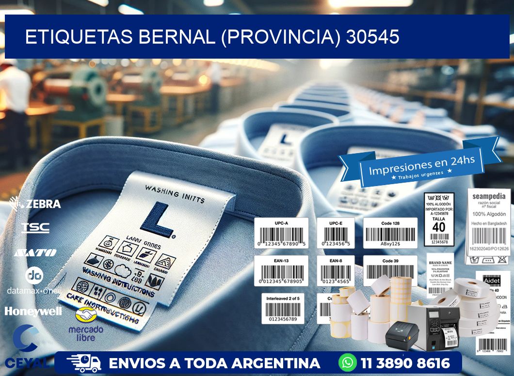 ETIQUETAS BERNAL (PROVINCIA) 30545