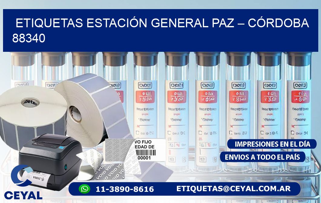 ETIQUETAS ESTACIÓN GENERAL PAZ – CÓRDOBA 88340