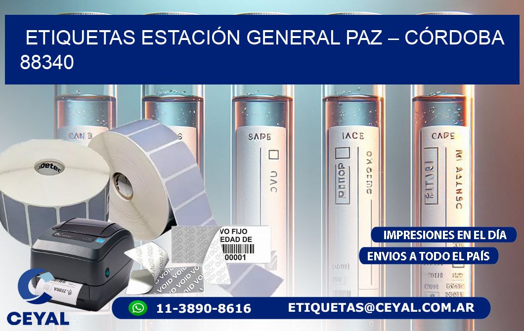 ETIQUETAS ESTACIÓN GENERAL PAZ – CÓRDOBA 88340