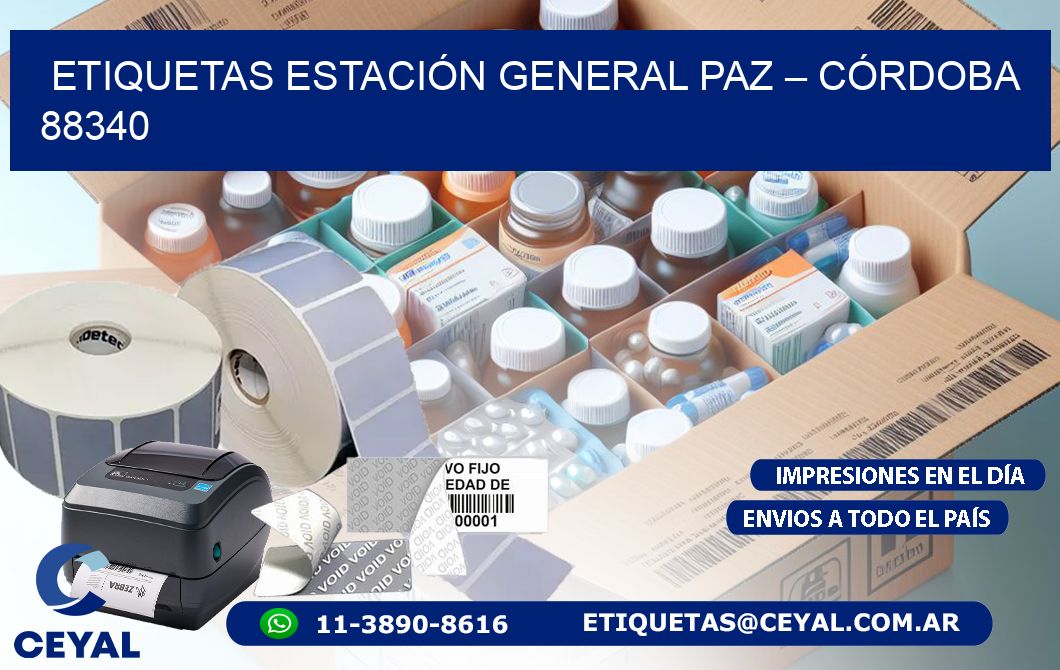 ETIQUETAS ESTACIÓN GENERAL PAZ – CÓRDOBA 88340