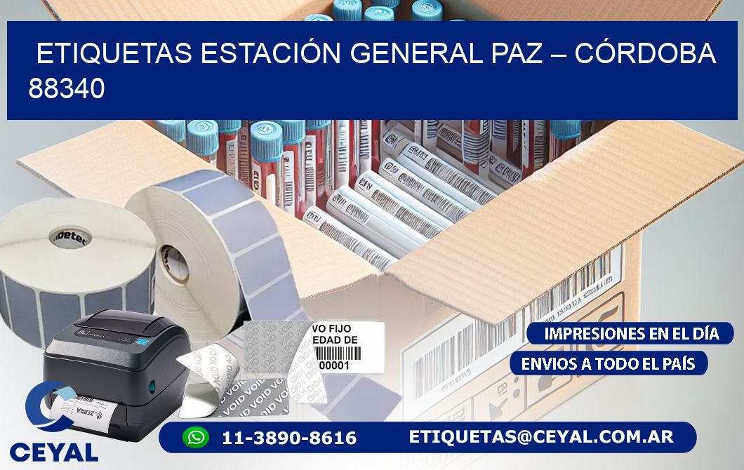ETIQUETAS ESTACIÓN GENERAL PAZ – CÓRDOBA 88340