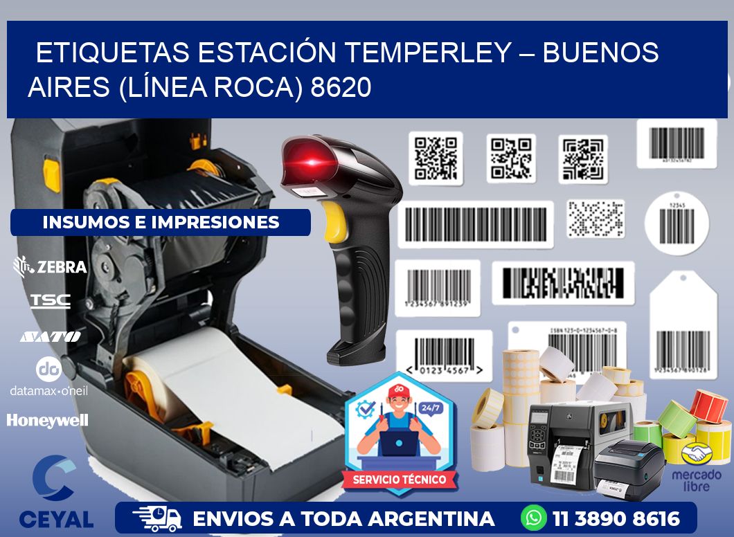 ETIQUETAS ESTACIÓN TEMPERLEY – BUENOS AIRES (LÍNEA ROCA) 8620