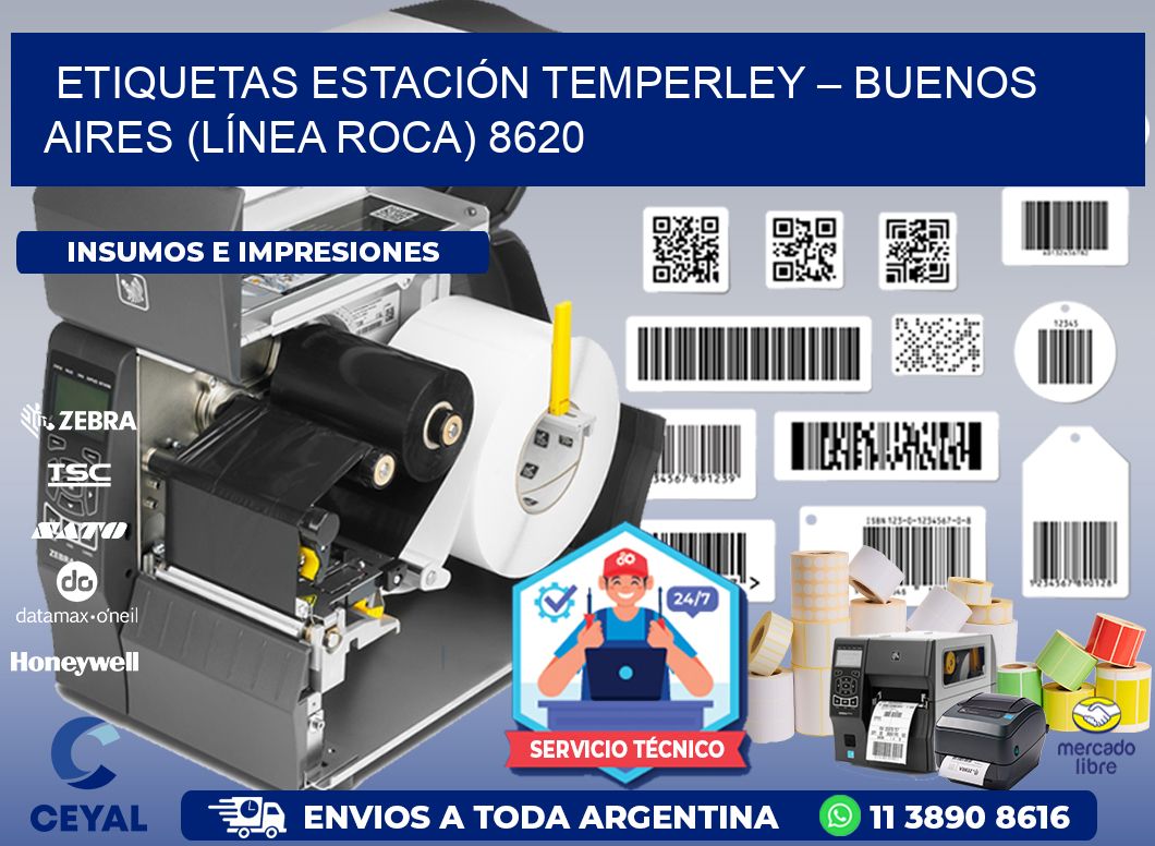 ETIQUETAS ESTACIÓN TEMPERLEY – BUENOS AIRES (LÍNEA ROCA) 8620
