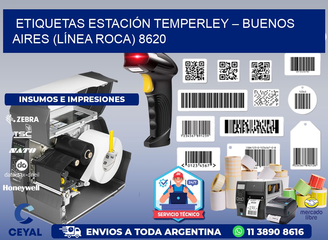 ETIQUETAS ESTACIÓN TEMPERLEY – BUENOS AIRES (LÍNEA ROCA) 8620
