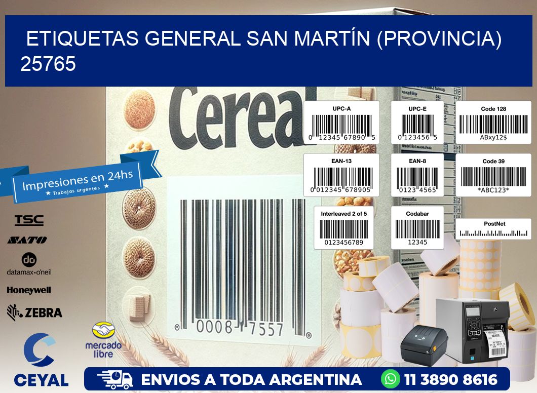 ETIQUETAS GENERAL SAN MARTÍN (PROVINCIA) 25765