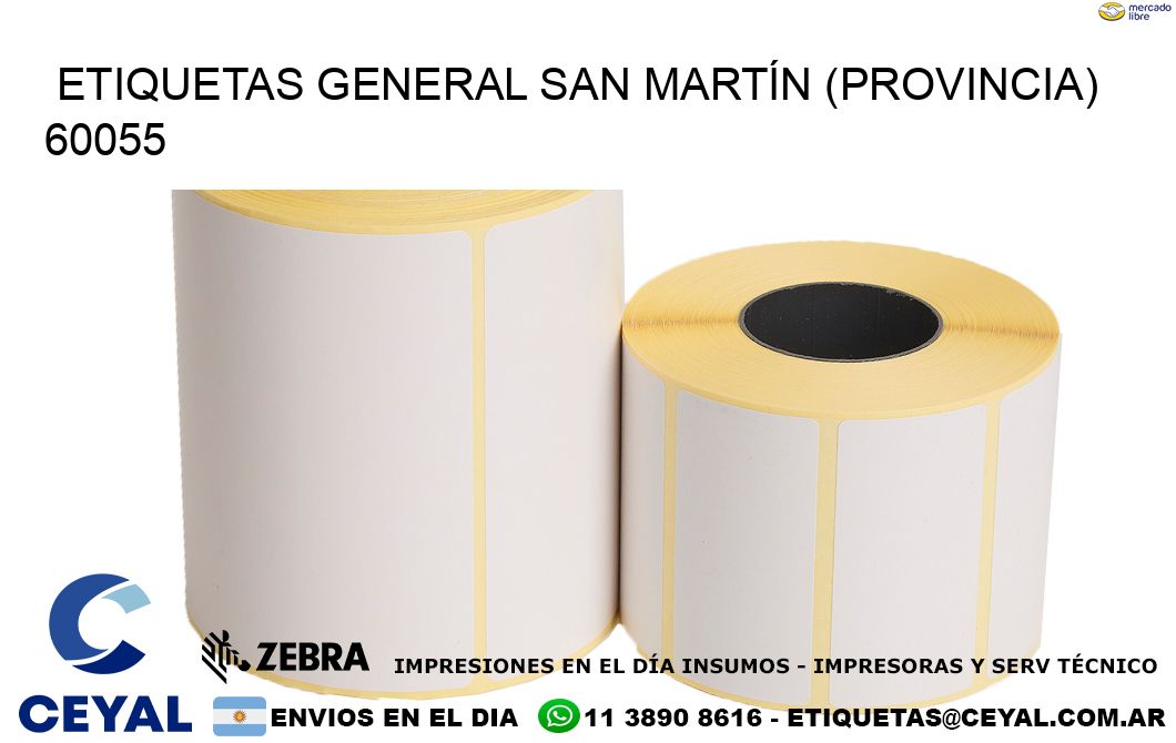 ETIQUETAS GENERAL SAN MARTÍN (PROVINCIA) 60055