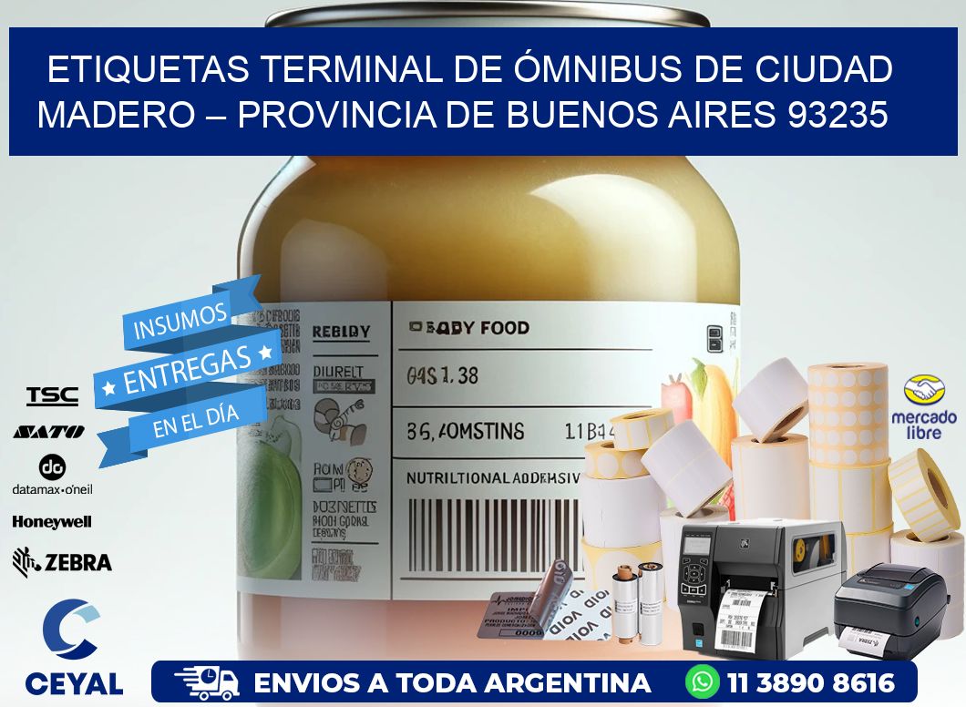 ETIQUETAS TERMINAL DE ÓMNIBUS DE CIUDAD MADERO – PROVINCIA DE BUENOS AIRES 93235