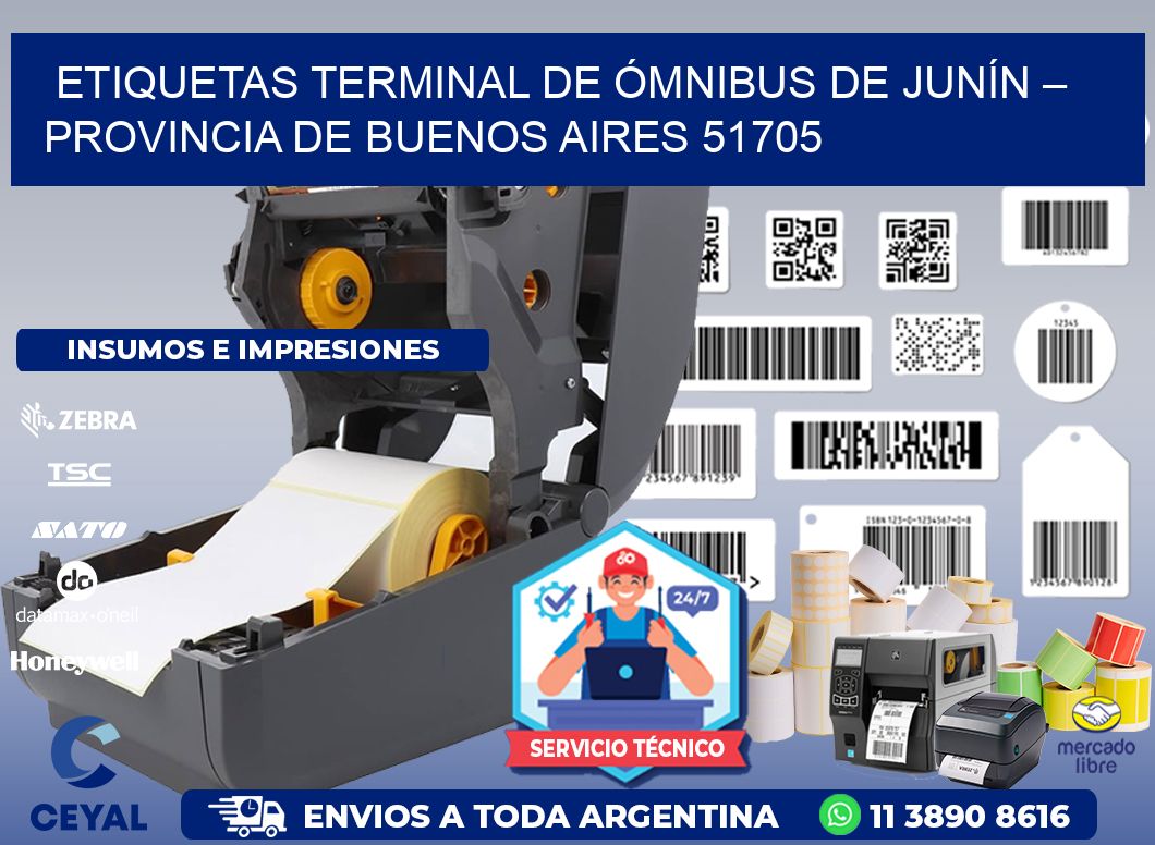 ETIQUETAS TERMINAL DE ÓMNIBUS DE JUNÍN – PROVINCIA DE BUENOS AIRES 51705