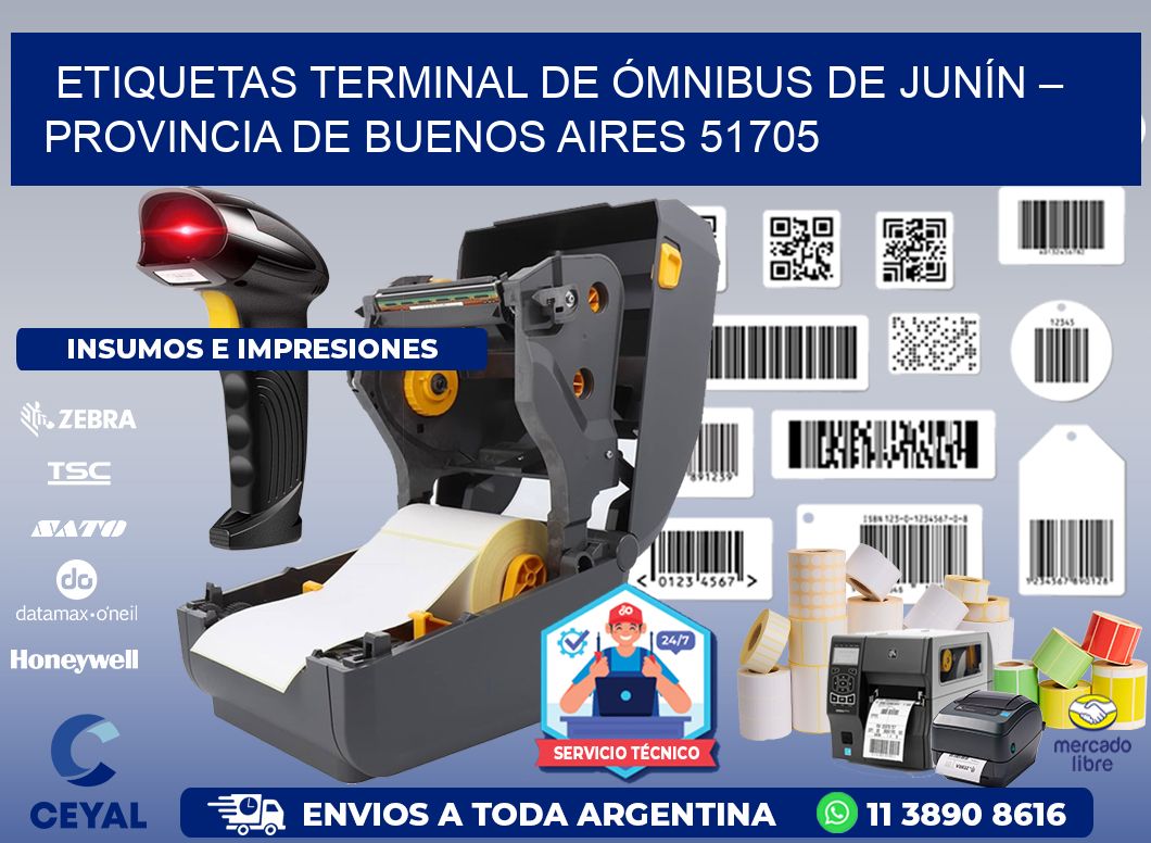 ETIQUETAS TERMINAL DE ÓMNIBUS DE JUNÍN – PROVINCIA DE BUENOS AIRES 51705