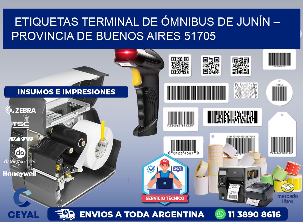 ETIQUETAS TERMINAL DE ÓMNIBUS DE JUNÍN – PROVINCIA DE BUENOS AIRES 51705