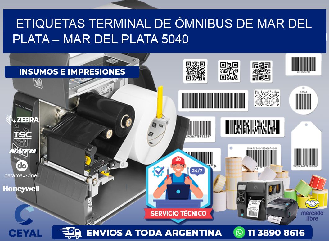 ETIQUETAS TERMINAL DE ÓMNIBUS DE MAR DEL PLATA – MAR DEL PLATA 5040