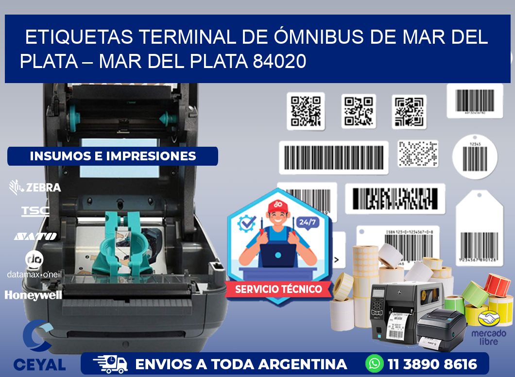 ETIQUETAS TERMINAL DE ÓMNIBUS DE MAR DEL PLATA – MAR DEL PLATA 84020