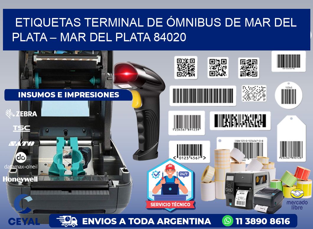 ETIQUETAS TERMINAL DE ÓMNIBUS DE MAR DEL PLATA – MAR DEL PLATA 84020