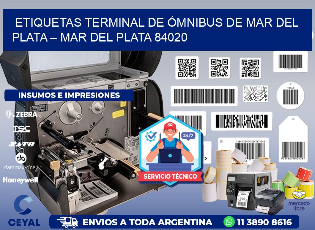 ETIQUETAS TERMINAL DE ÓMNIBUS DE MAR DEL PLATA – MAR DEL PLATA 84020