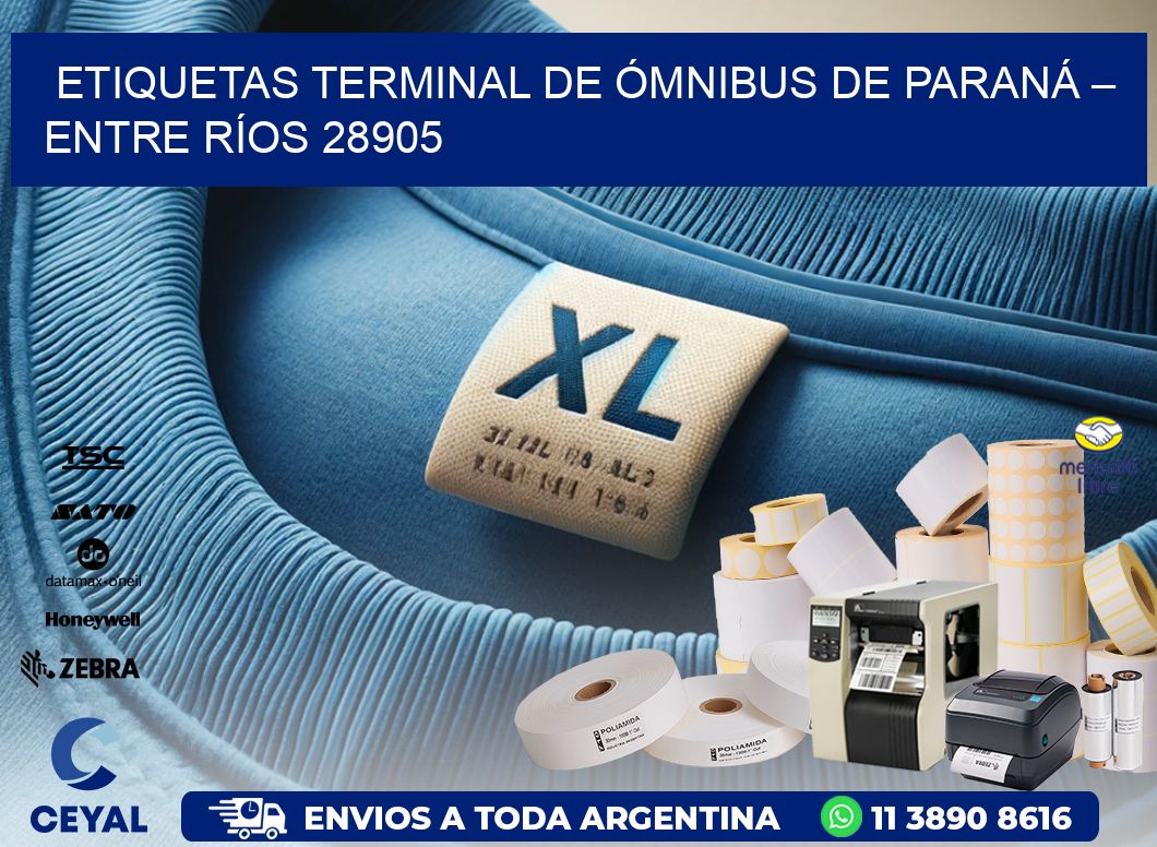 ETIQUETAS TERMINAL DE ÓMNIBUS DE PARANÁ – ENTRE RÍOS 28905