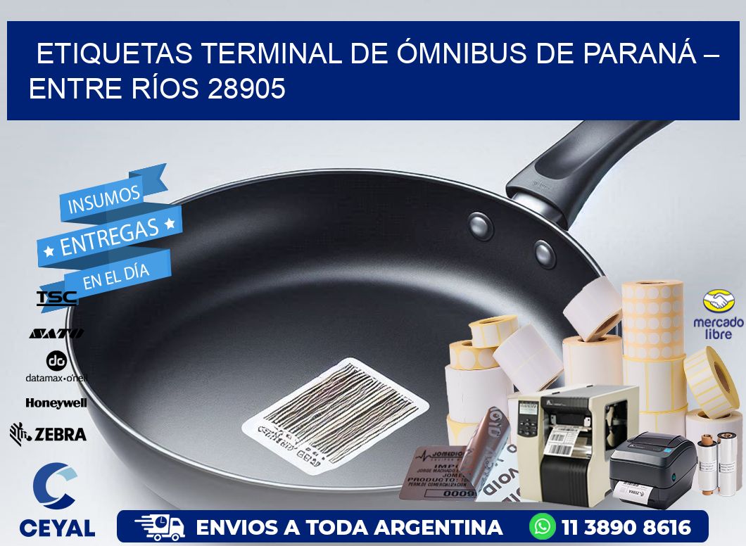 ETIQUETAS TERMINAL DE ÓMNIBUS DE PARANÁ – ENTRE RÍOS 28905