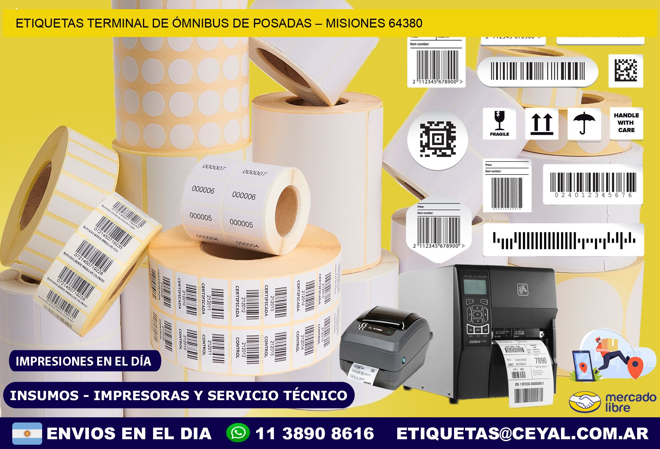 ETIQUETAS TERMINAL DE ÓMNIBUS DE POSADAS – MISIONES 64380