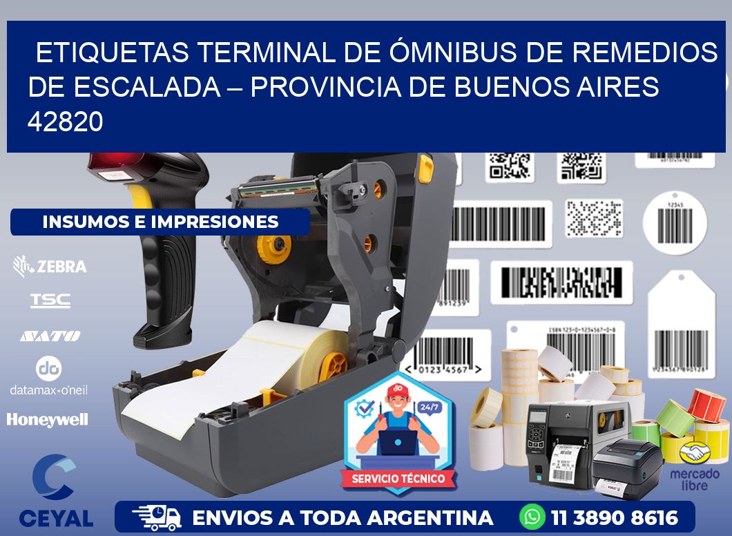 ETIQUETAS TERMINAL DE ÓMNIBUS DE REMEDIOS DE ESCALADA – PROVINCIA DE BUENOS AIRES 42820