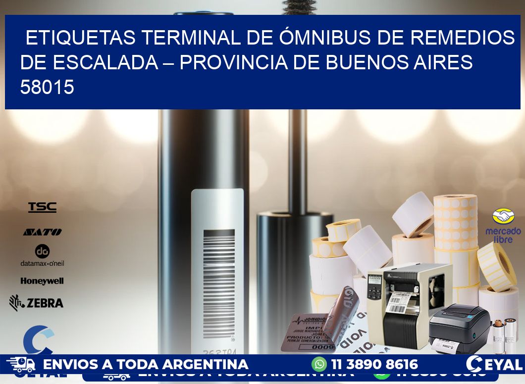 ETIQUETAS TERMINAL DE ÓMNIBUS DE REMEDIOS DE ESCALADA – PROVINCIA DE BUENOS AIRES 58015