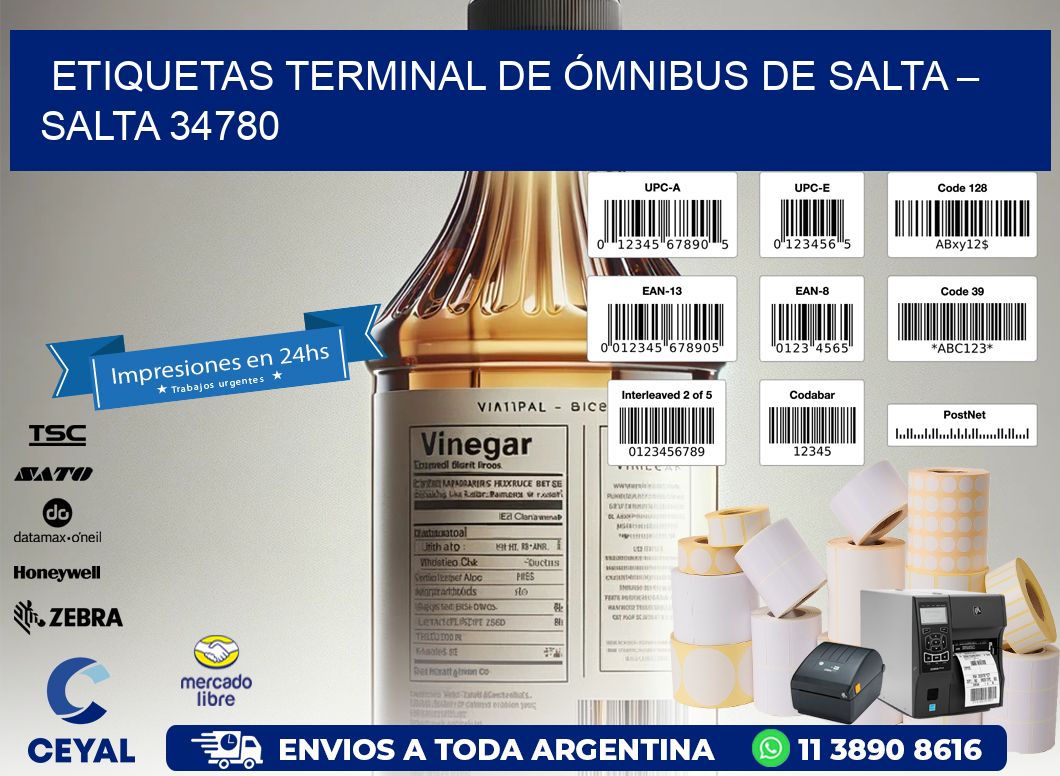 ETIQUETAS TERMINAL DE ÓMNIBUS DE SALTA – SALTA 34780