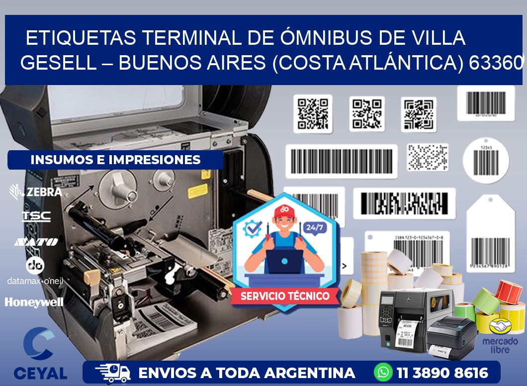 ETIQUETAS TERMINAL DE ÓMNIBUS DE VILLA GESELL – BUENOS AIRES (COSTA ATLÁNTICA) 63360